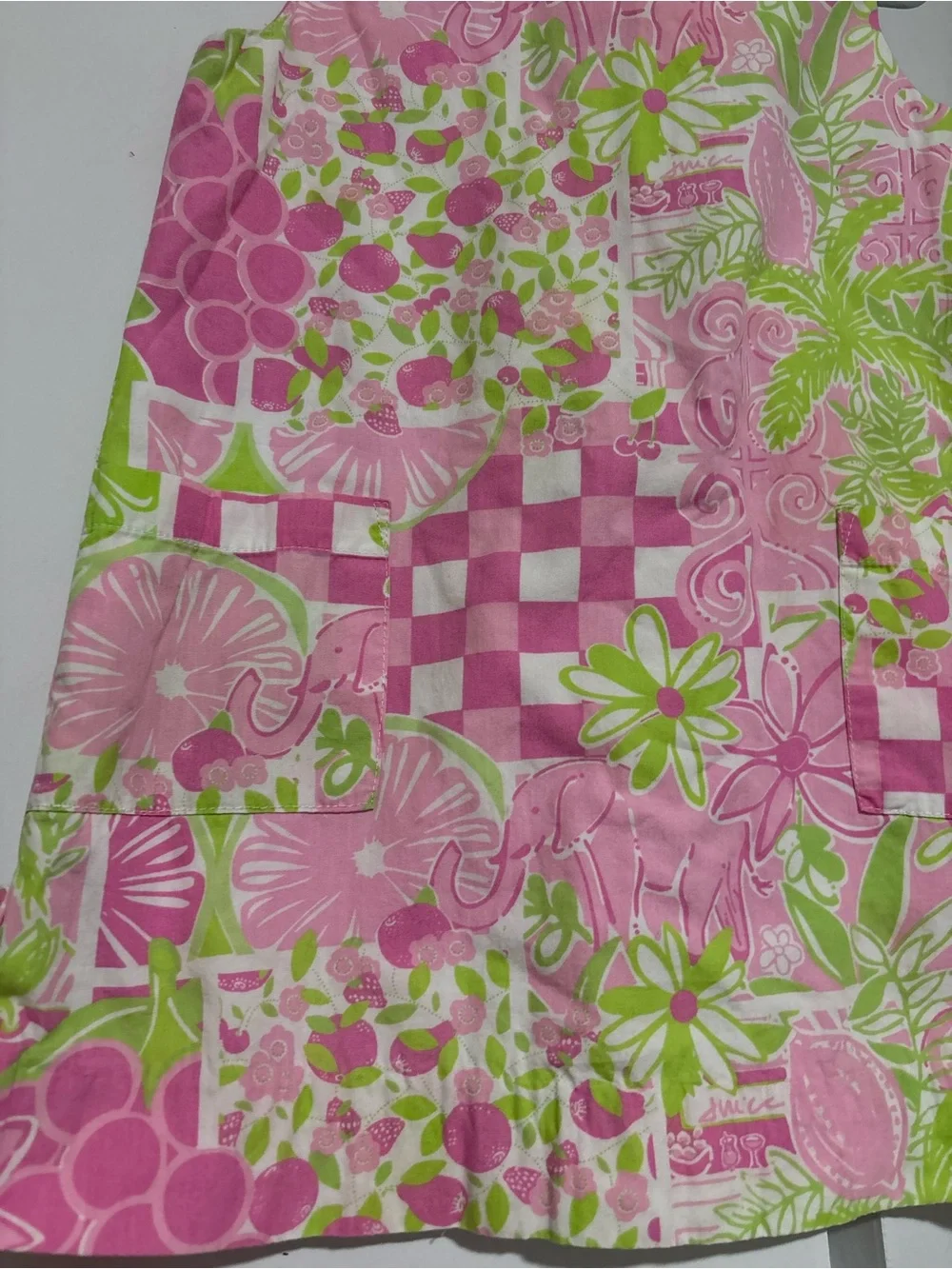 Vintage Lilly Pulitzer dress with elephants 4T pink green shift dress juice